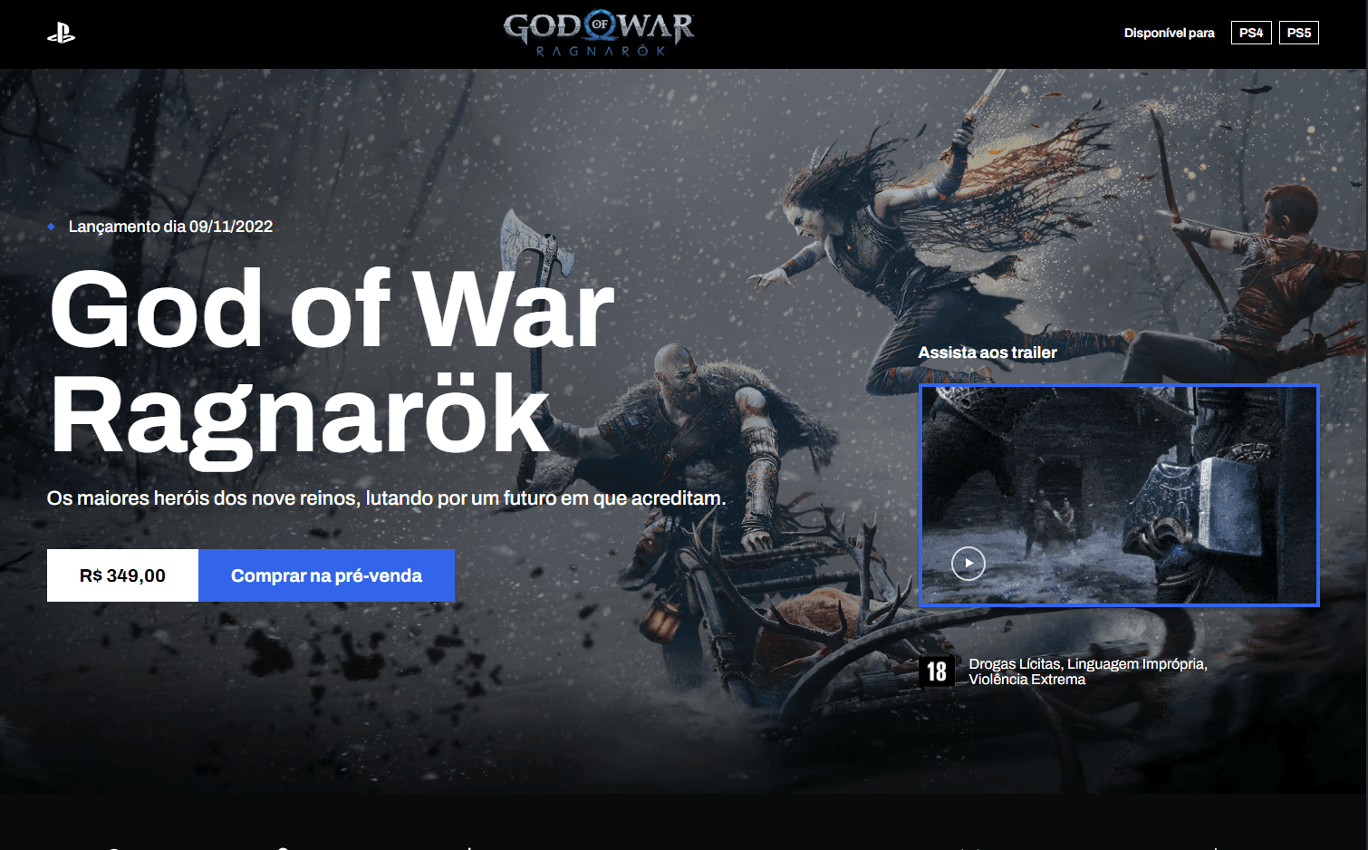 🏛️ God of War - Ragnarök Landing Page